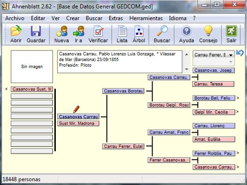 Programa para convertir Gedcom a Excel - Ahnenblatt