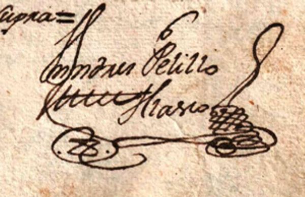 firma y rúbrica en documento antiguo