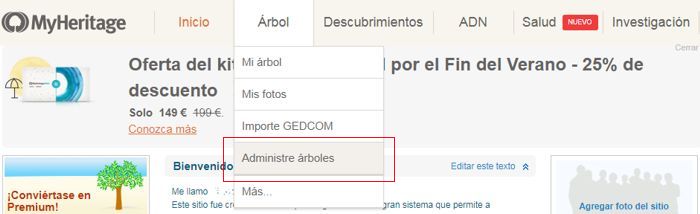 Cómo exportar un archivo Gedcom en MyHeritage