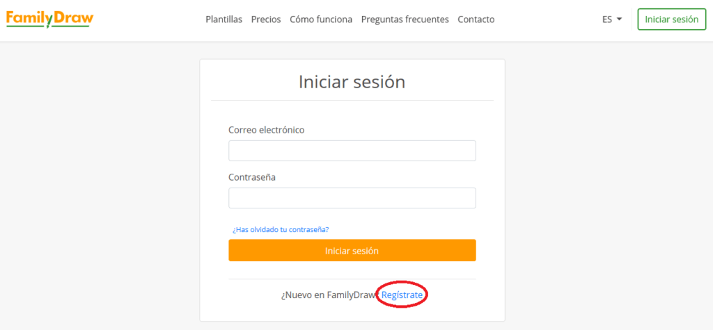 Cómo registrarse en FamilyDraw