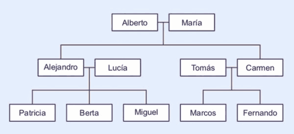 Solución al Árbol Genealógico para Pensar - Dificultad Fácil