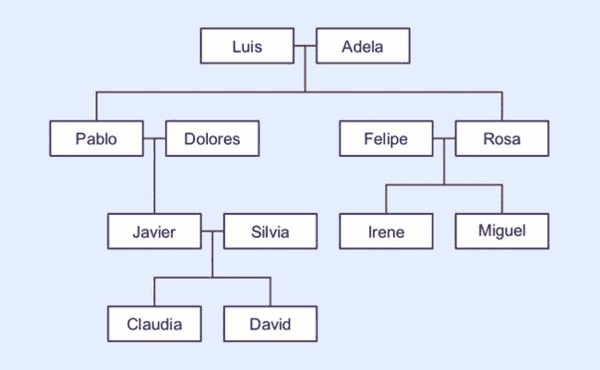 Solución al Árbol Genealógico para Pensar - Dificultad Fácil