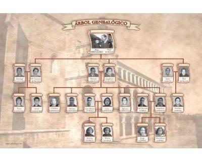Descendants family tree Linear design