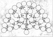 Aged fan family tree template