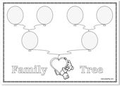Childish family tree design with little bear