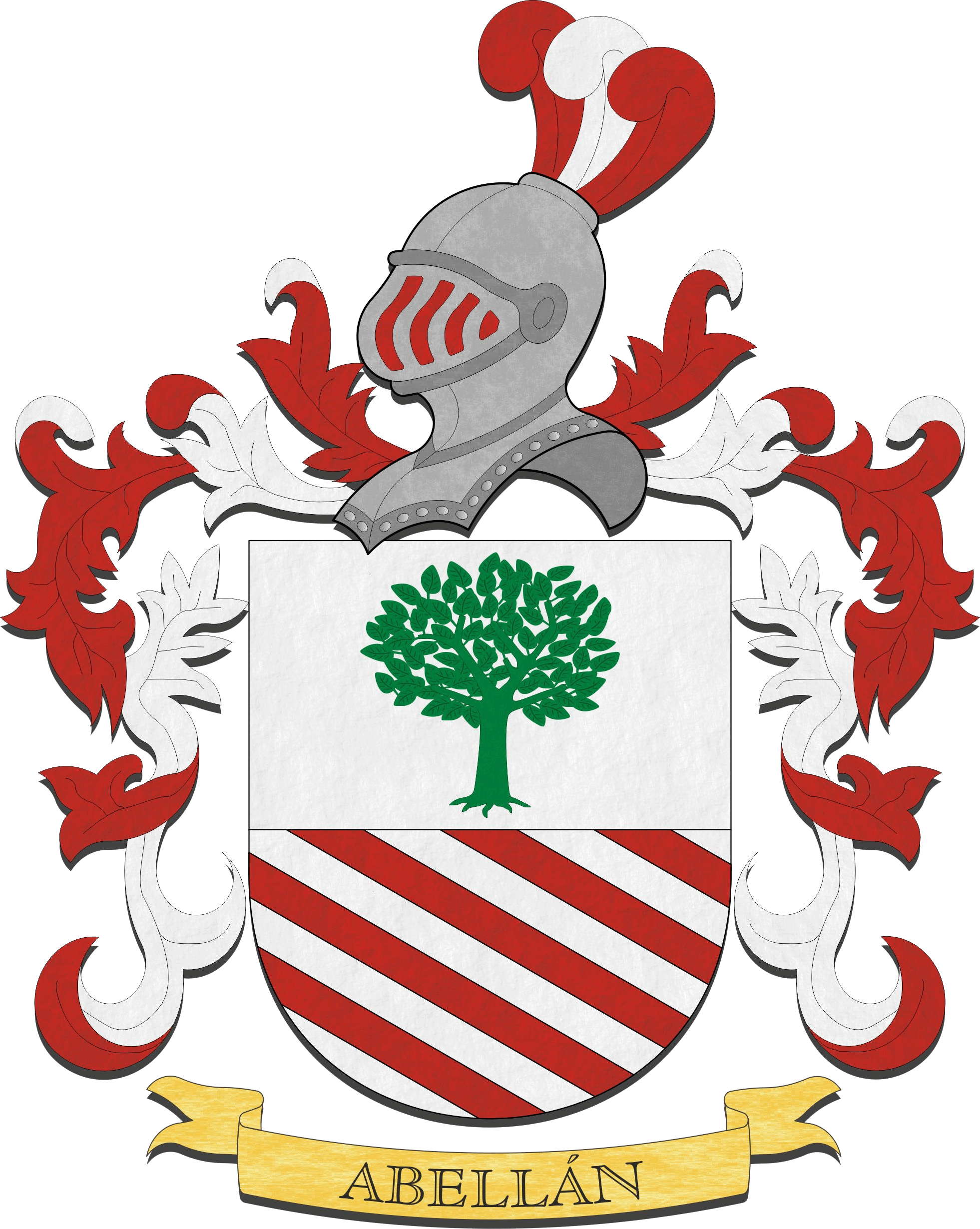 Heraldic shield or coat of arms of the family
